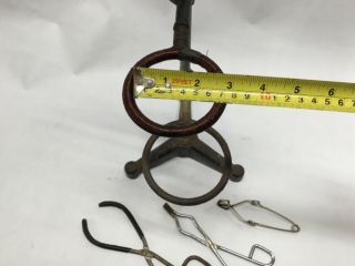 Vintage Chemistry Lab Stand Cast Iron Base w Tube Clamp/Beaker Welch Scientific 7