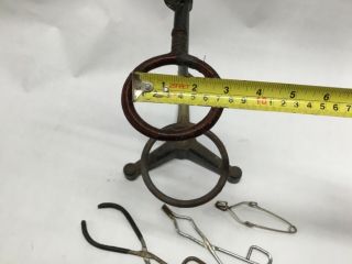 Vintage Chemistry Lab Stand Cast Iron Base w Tube Clamp/Beaker Welch Scientific 8