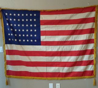 Vintage American Flag 48 Star Gold Color Trim 2