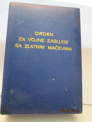 Yugoslavia Order For Military Merits With Gold Swords