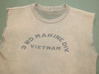 Usmc Marine Us Vietnam 3rd Mardiv Printed " Muscle " Sweatshirt Vtg Rare