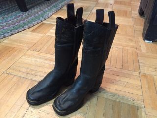 Mid 19th Century Boys Leather Boots Pat Dated 1858 Embossed “ Whoa Emma “ On Top