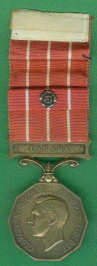 George Vi Named Canadian Forces Decoration Cd & Ribbon Bar