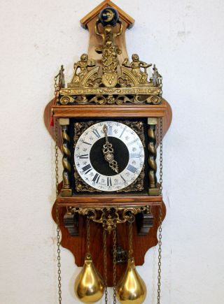 Old Zaanse Zaandam Warmink Wuba Dutch Antique Vintage Wall Clock 8 Day 63 Cm
