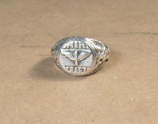 Wwii Era Us Army Air Force Sterling Silver Ring Wings