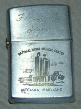 National Naval Medical Center Bethesda,  Maryland Zippo Lighter 1973 U.  S.  Navy