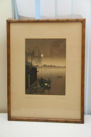 Vintage Japanese Woodblock Print By Eijiro Kobayashi - Sumida River Signed