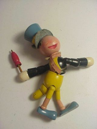 Jiminy Cricket Walt Disney Ideal Novelty & Toy Co.  Jointed Wood Doll