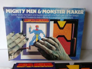 Vintage 1978 Tomy MIGHTY MEN & MONSTER MAKER Toy Stencil/Drawing Kit 2