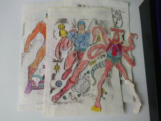 Vintage 1978 Tomy MIGHTY MEN & MONSTER MAKER Toy Stencil/Drawing Kit 4