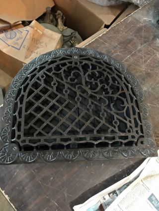 A 17 Antique Cast - Iron Heating Grate Arch Top 13 X 15 Refinished