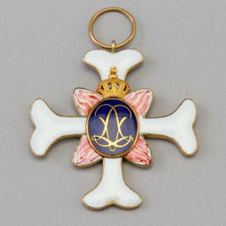 A Rare Swedish Order Of Vadstena Adliga Ladies Cross Medal Badge