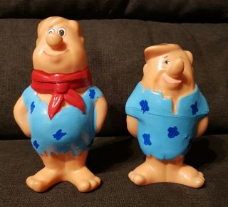1970 Vintage Romanian Rubber Squeaky Toy Aradeanca - Fred & Barney Flintstones