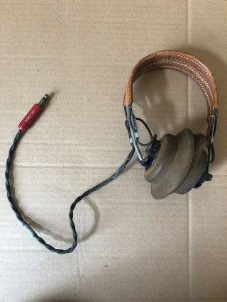 Ww2 Era Western Electric Helmet Radio Receiver Anb - H - 1w/ Hb - 7 Headband