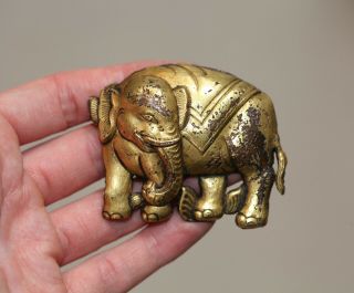 Antique Chinese Tibetan Gilt repousse elephant,  18th century,  Qing Dynasty RARE 8