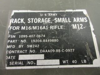 US Military Small Arms Storage Rack M12 Rifle Lockable Gun Case Aluminum 2