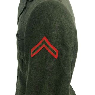 WWII U.  S.  Marine Corps Forest Green Wool Uniform Jacket 1944 Named 34 4