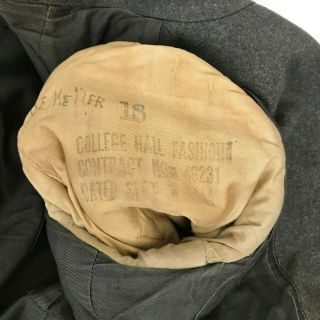 WWII U.  S.  Marine Corps Forest Green Wool Uniform Jacket 1944 Named 34 9