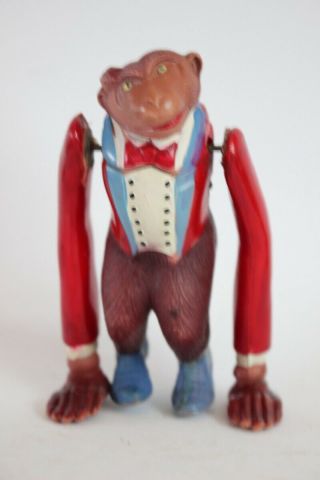 Vintage Japan Celluloid Toy Wind Up Acrobat Monkey