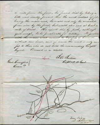 Civil War 1862 Report w/ Hand Drawn Map Contraband Cavalry Fairfax Virginia 2