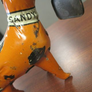 Vintage MARX TIN LITHO WIND - UP LITTLE ORPHAN ANNIE DOG ' SANDY ' TOY w/KEY 6