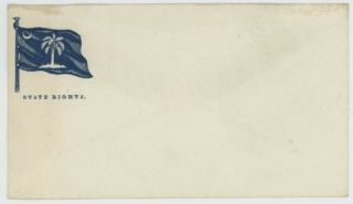 Mr Fancy Cancel Csa Patriotic Cover Showing Sc State Flag " States Rights "