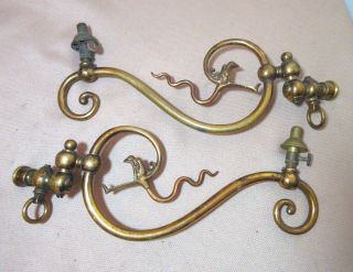 1800s antique Victorian ornate figural gilt bronze gas wall sconce brass 3