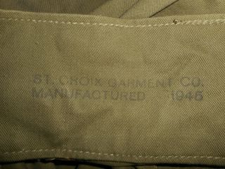 Vintage 1945 WWII Old U.  S.  Military Army Green Canvas Duffel Bag Marine Sea Bag 2