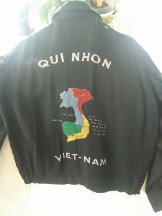 Vintage 1966 - 67 Vietnam War Embroidered Tiger Map Souvenir Jacket Qui Nhon