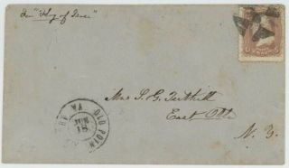 Mr Fancy Cancel 65 Civil War Cover Old Point Comfort " Flag Of Truce " S&e Ge - C81