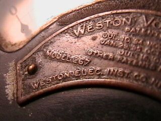 ANTIQUE WESTON VOLTMETER 267 PAT 1894 1901 ELECTRIC INSTRUMENT DC VOLTS 7