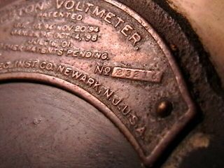 ANTIQUE WESTON VOLTMETER 267 PAT 1894 1901 ELECTRIC INSTRUMENT DC VOLTS 8