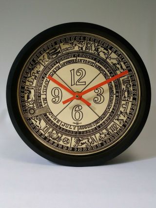 Howard Miller Zodiac Astrology Wall Clock Vtg Mid Century Modern 922 2