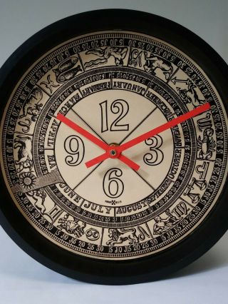 Howard Miller Zodiac Astrology Wall Clock Vtg Mid Century Modern 922 3