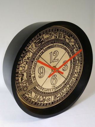 Howard Miller Zodiac Astrology Wall Clock Vtg Mid Century Modern 922 4