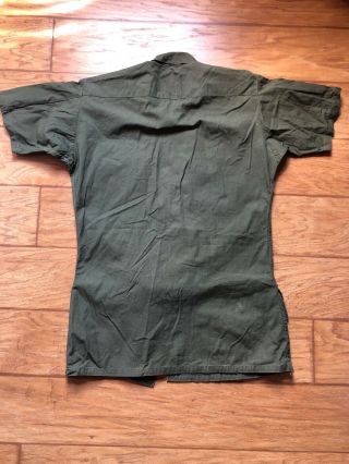 Vtg 1969 US Air Force Vietnam Era OG - 107 Shirt Slanted Short Sleeve Coat USAF 2