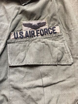 Vtg 1969 US Air Force Vietnam Era OG - 107 Shirt Slanted Short Sleeve Coat USAF 3