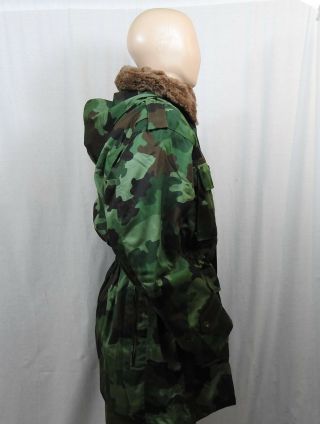 Serbian Woodland Camo Parka w Removable Insulated Liner & Collar Winter Jacket 2