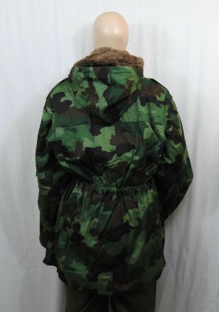 Serbian Woodland Camo Parka w Removable Insulated Liner & Collar Winter Jacket 3