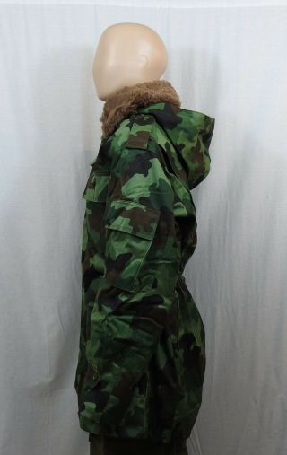 Serbian Woodland Camo Parka w Removable Insulated Liner & Collar Winter Jacket 4
