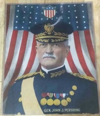 1918 Ww Recruitment Poster General John J.  Pershing` E.  G Renesch`16x20