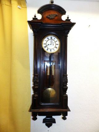 2 Weight Wall Clock With Striking Mechanism 1860 - 1880