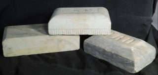 3 Victorian Carved White Marble Door Stop Monogram Graphics Pennsylvania Cushion
