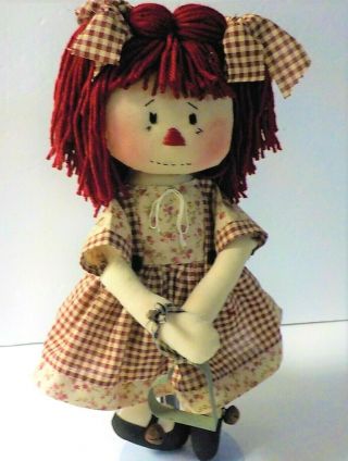 Primitive Handmade Raggedy Ann Doll 