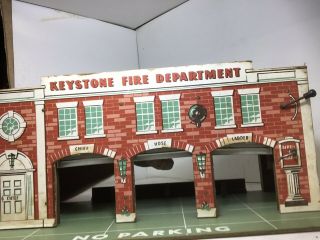 Keystone 1950 ' s Fire Station and Burning House vintage toys 6