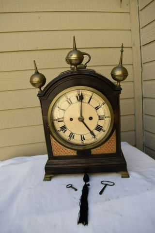 Antique C1770 English London Twin Fusee Verge Mahogany Bracket Clock