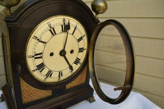 Antique C1770 English London Twin Fusee Verge Mahogany Bracket Clock 3