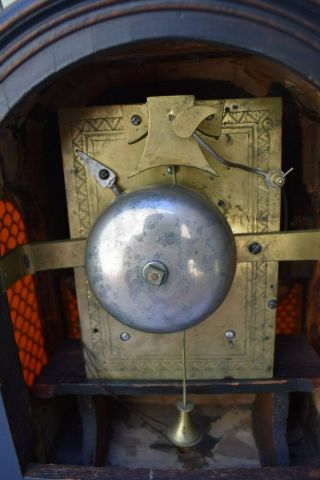 Antique C1770 English London Twin Fusee Verge Mahogany Bracket Clock 7