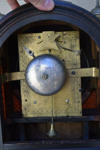 Antique C1770 English London Twin Fusee Verge Mahogany Bracket Clock 9