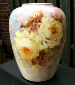 C.  1906 LARGE ART NOUVEAU EARLY LENOX CERAMIC ARTS BELLEEK BALUSTER VASE 12 